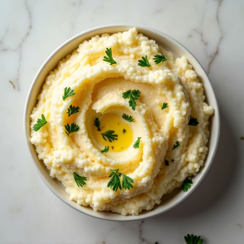 Creamy Garlic Mashed Cauliflower Potato Blend