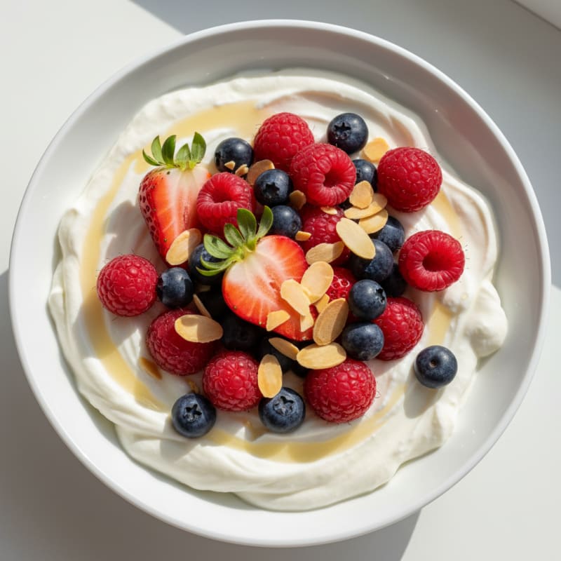 Creamy Vanilla Protein Greek Yogurt with Mixed Berries