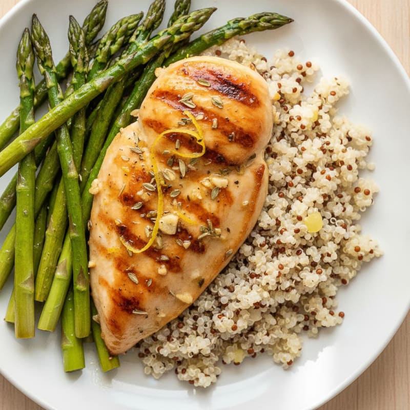 Lemon Herb Roasted Chicken with Asparagus