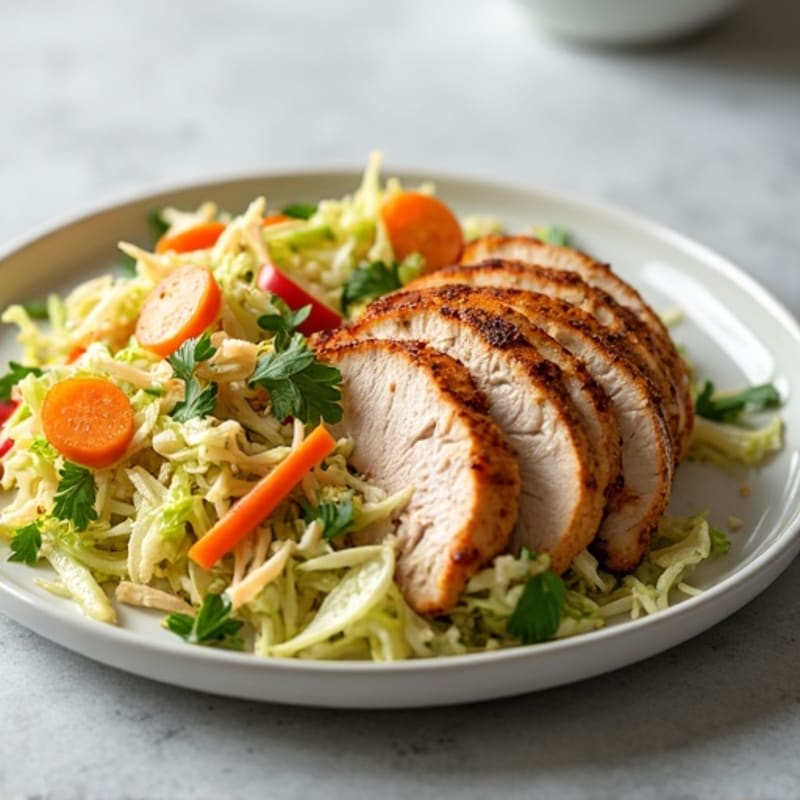 Grilled Turkey Breast with Crunchy Cabbage Slaw