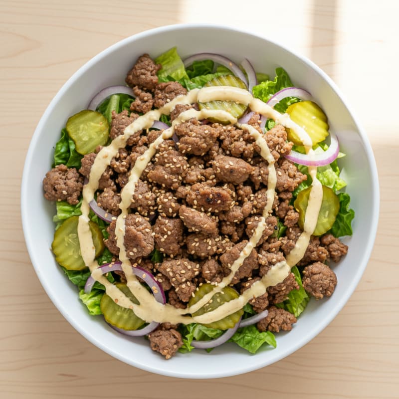Ground Beef Big Mac Salad Bowl