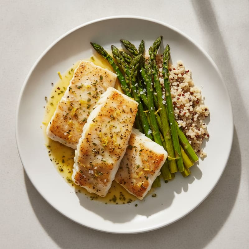 Lemon-Herb Baked Cod with Roasted Asparagus