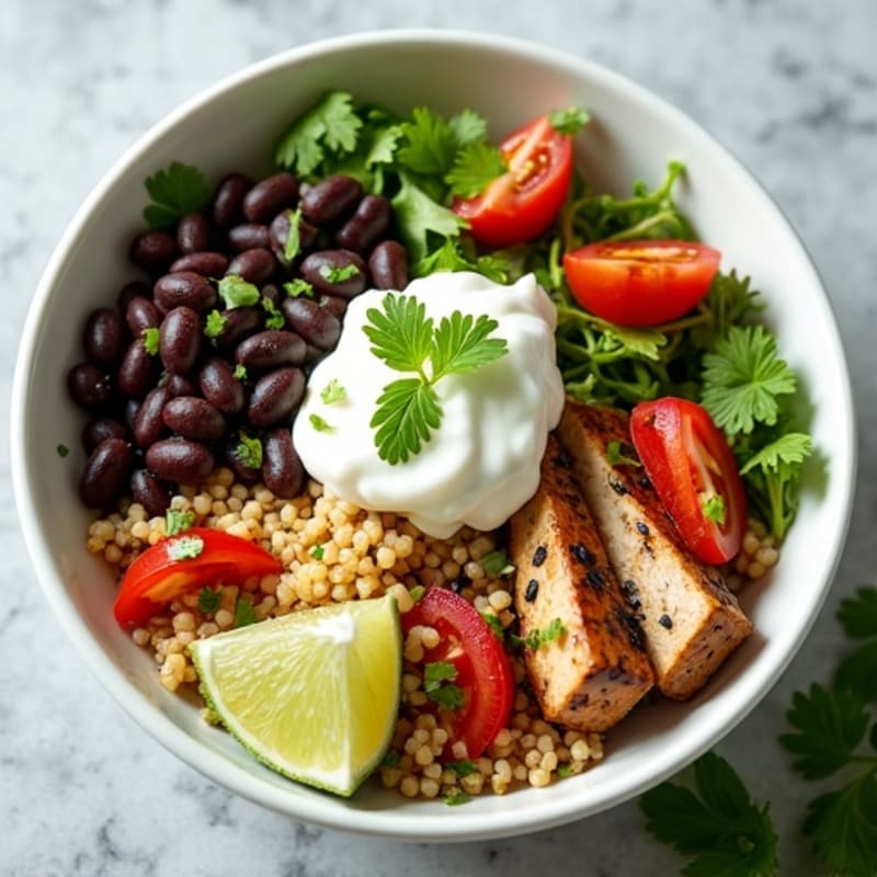 Fresh Lime-Cilantro Quinoa Black Bean Bowl
