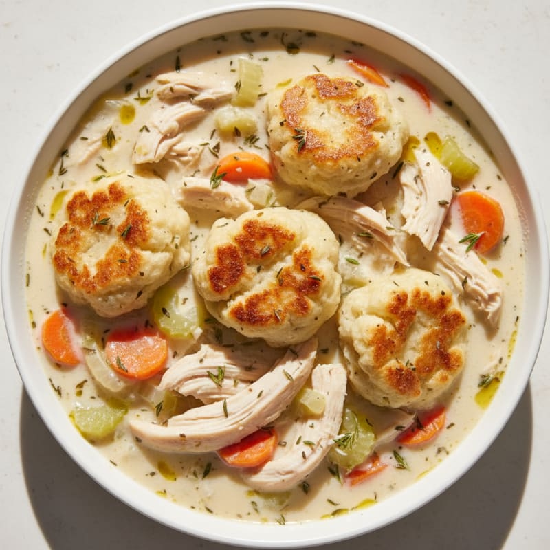 Creamy Herb Chicken and Dumpling Soup