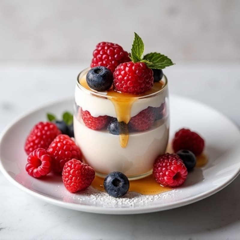 Greek Yogurt Protein Parfait with Mixed Berries