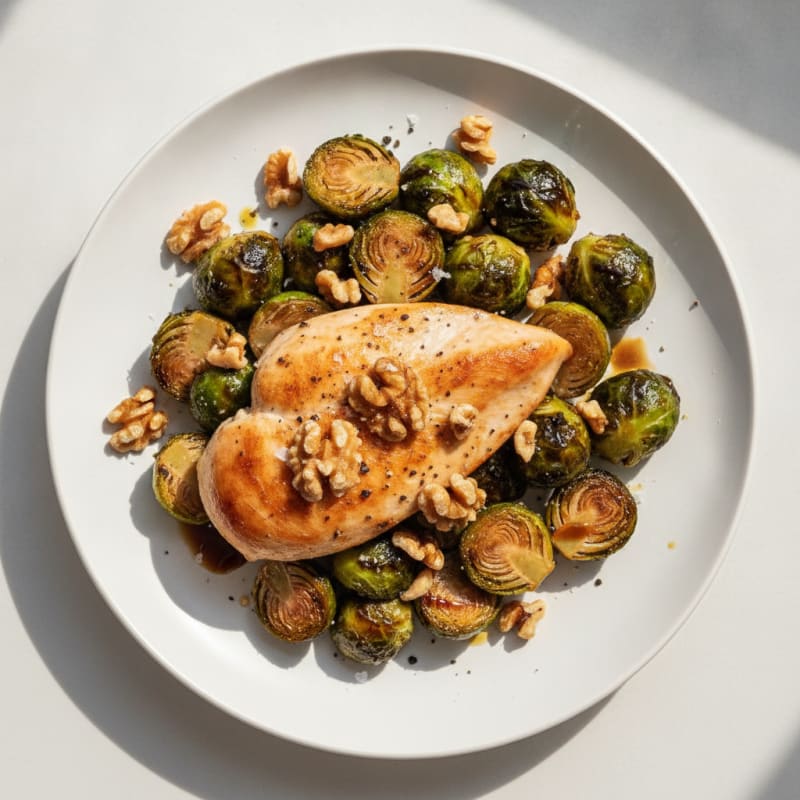 Balsamic-Glazed Brussels Sprouts with Toasted Walnuts