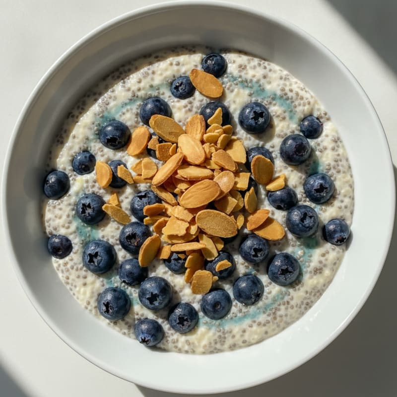 Blueberry Chia Pudding with Toasted Almonds