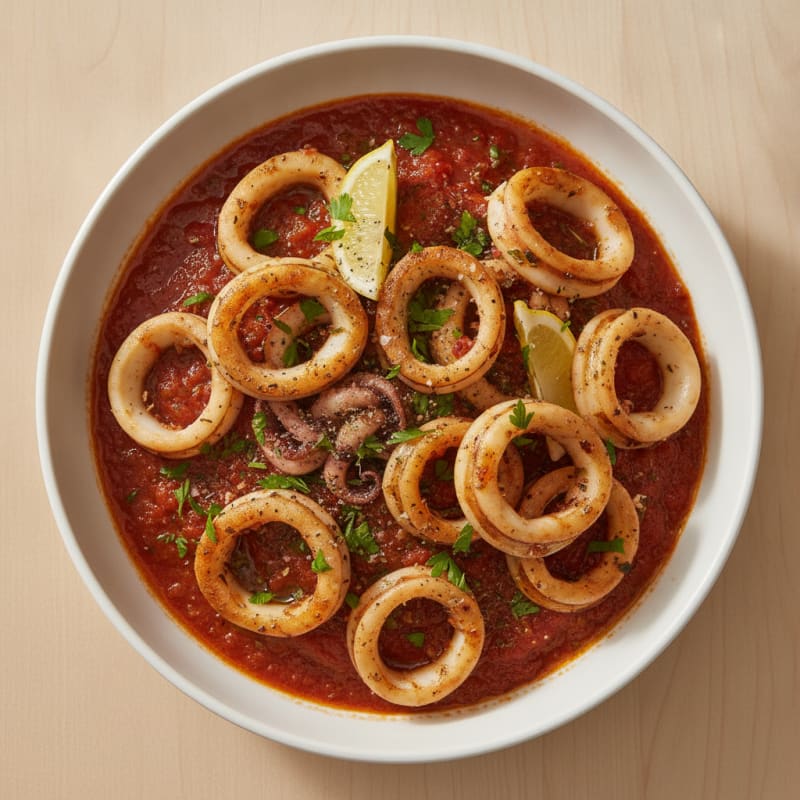 Garlic-Herb Calamari with Marinara Sauce