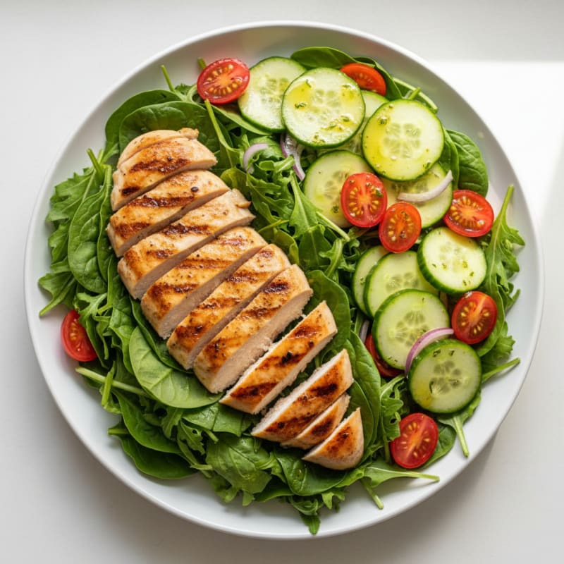 Grilled Chicken and Cucumber Salad with Lemon Vinaigrette