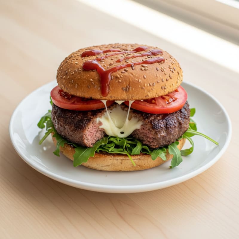 Mozzarella Stick Stuffed Burger