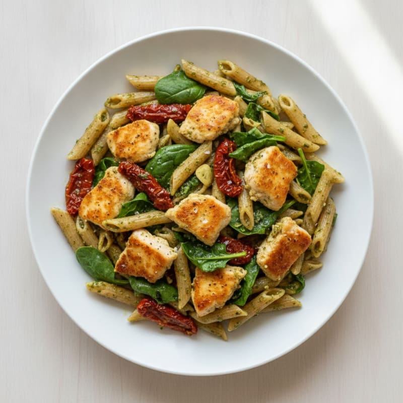 Pesto Chicken with Sundried Tomato Pasta