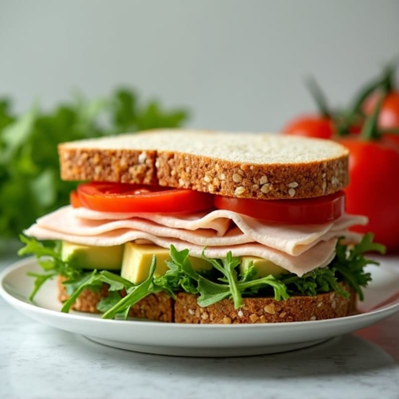 Fresh Turkey Sandwich with Crispy Greens and Creamy Avocado