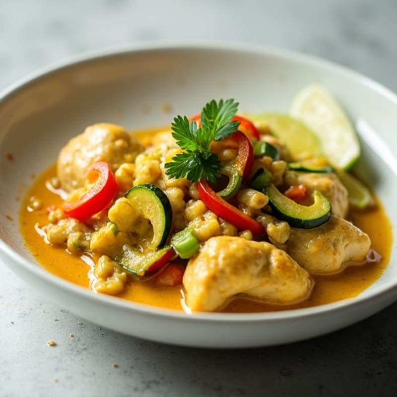 Creamy Coconut Chicken Green Curry with Fresh Vegetables