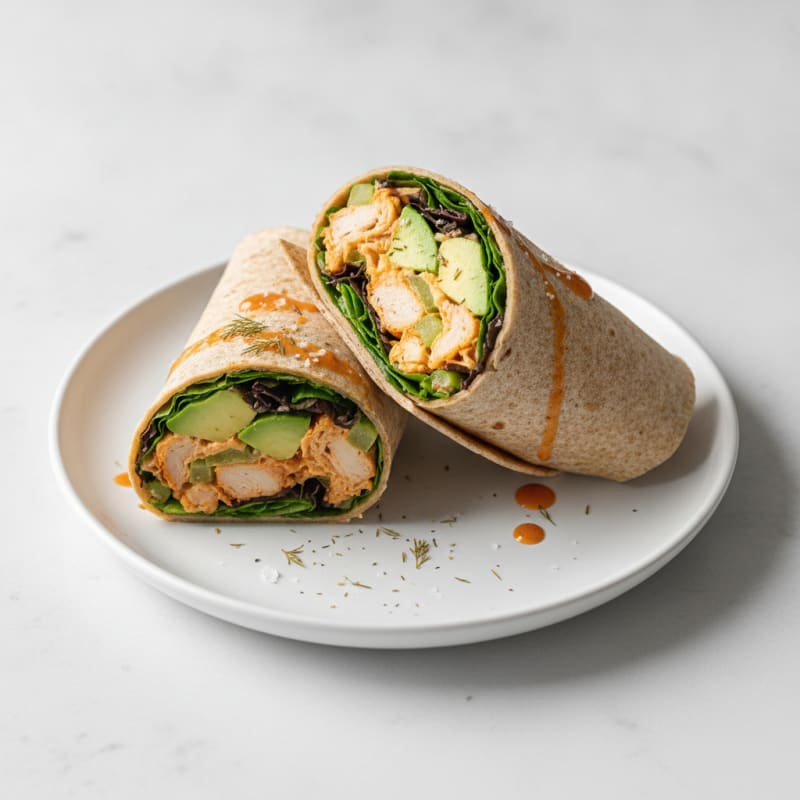 Buffalo Ranch Chicken Salad Wraps