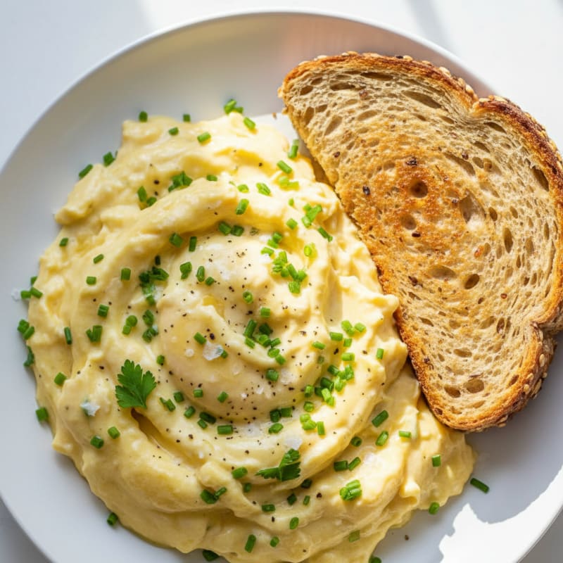 Creamy Herb Scrambled Eggs with Chives