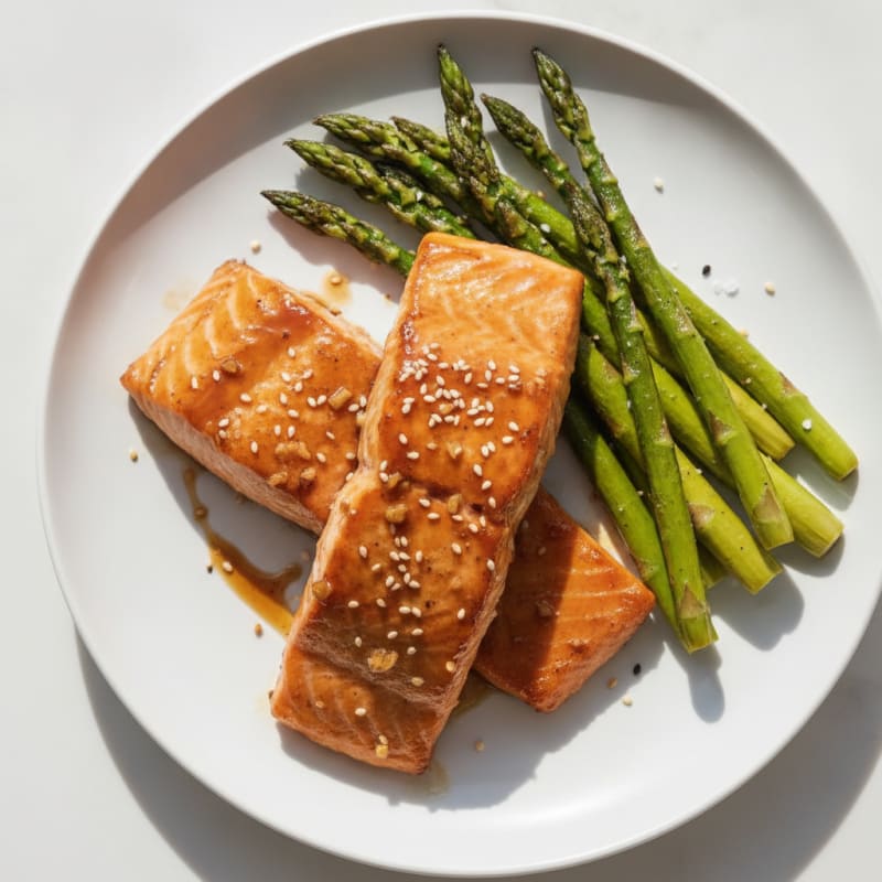 Teriyaki Glazed Salmon with Roasted Asparagus
