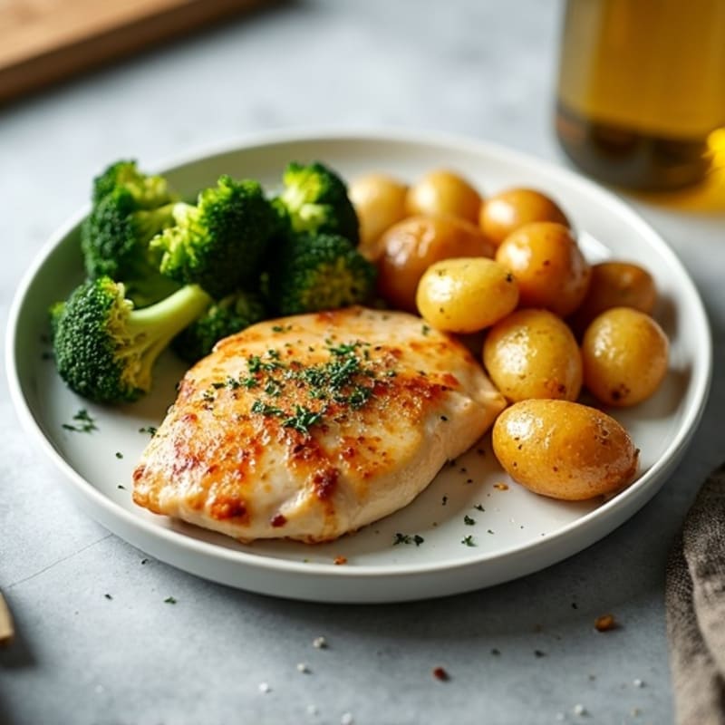 Sheet Pan Chicken with Roasted Broccoli and Crispy Potatoes