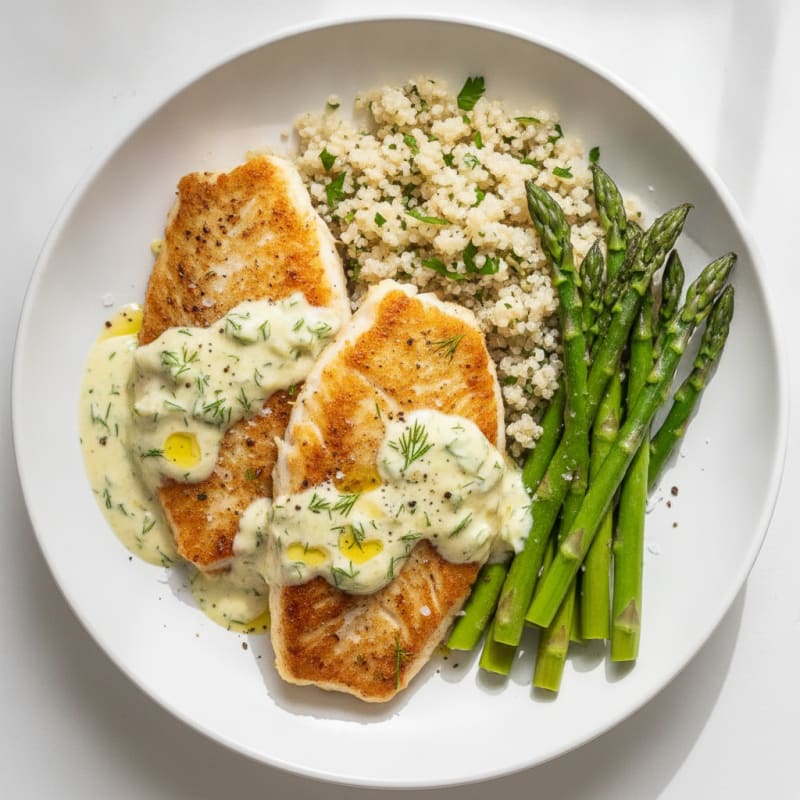 Pan-Seared Tilapia with Lemon-Dill Sauce
