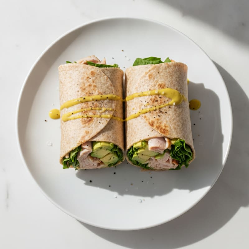 Turkey Provolone Avocado Dijon Wraps