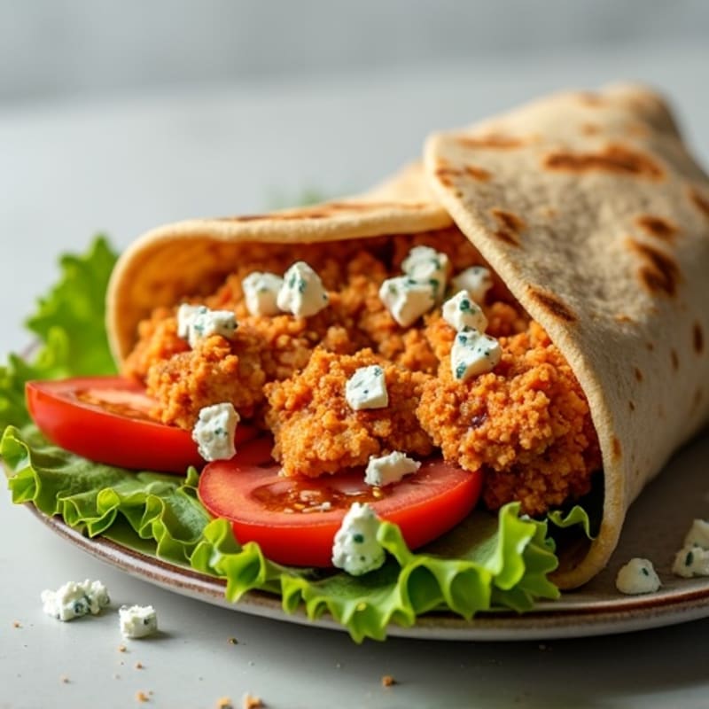 Crispy Buffalo Chicken Wrap with Fresh Greens