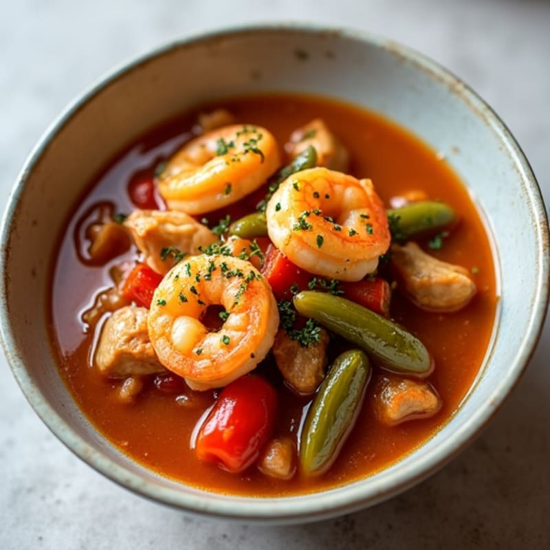 Smoky Shrimp and Chicken Gumbo Bowl