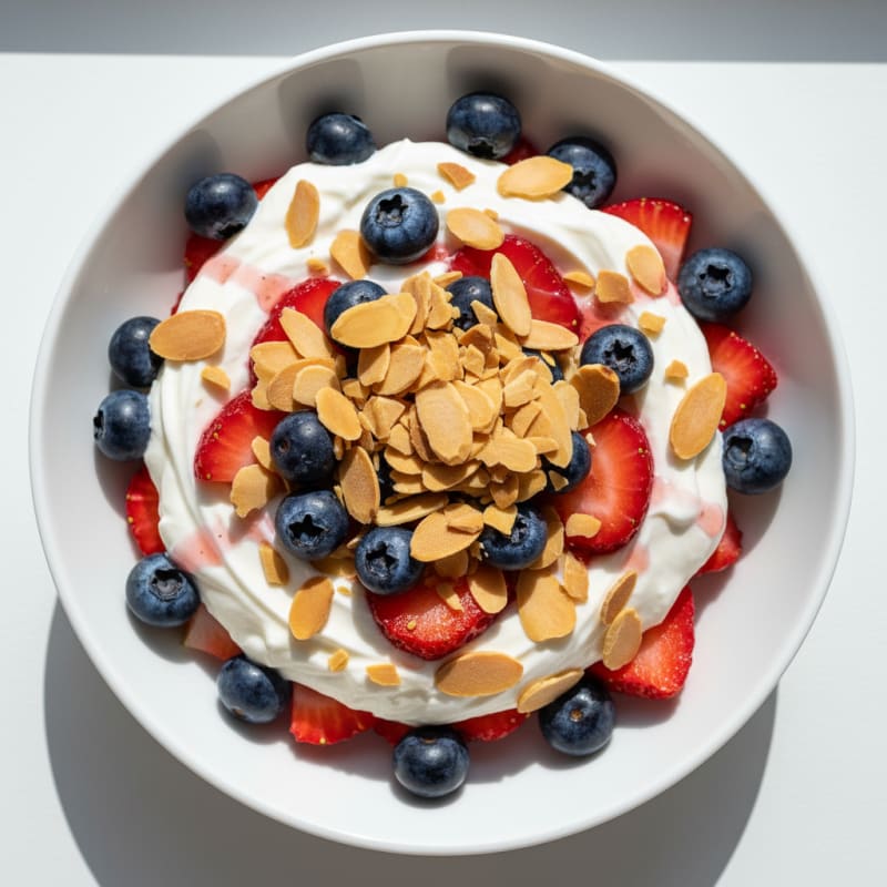Greek Yogurt Protein Parfait with Berries and Almonds