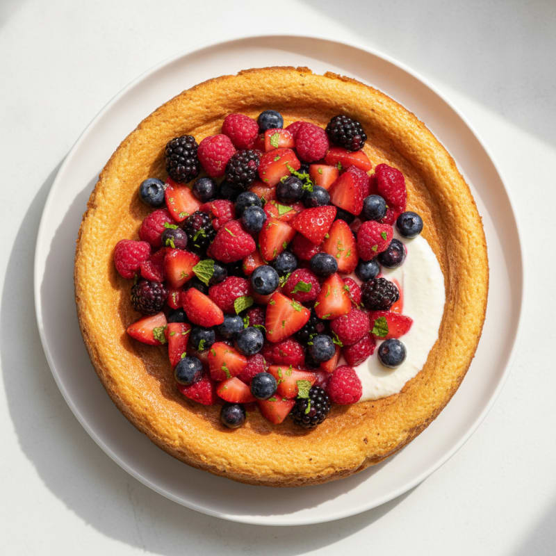 Protein Cheesecake with Cottage Cheese and Berry Salsa