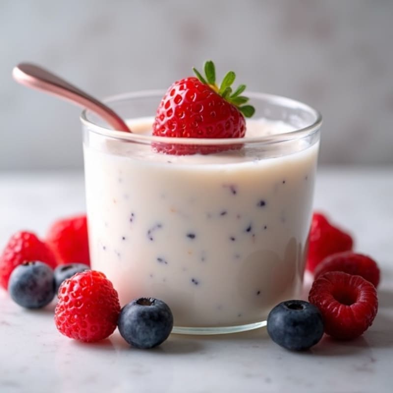 Silky Greek Yogurt Protein Pudding with Mixed Berries
