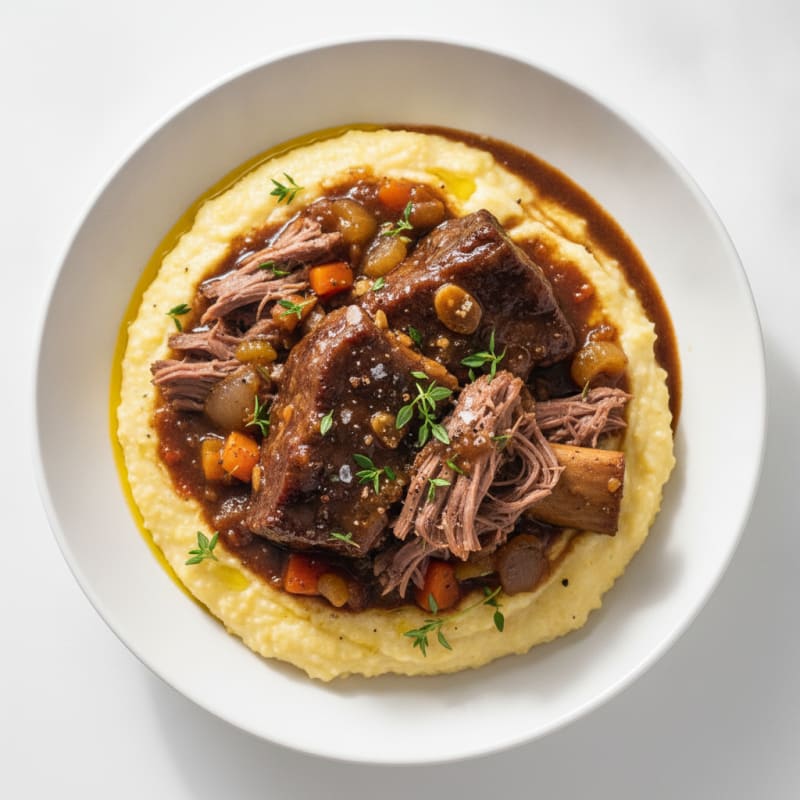 Braised Short Ribs with Creamy Polenta