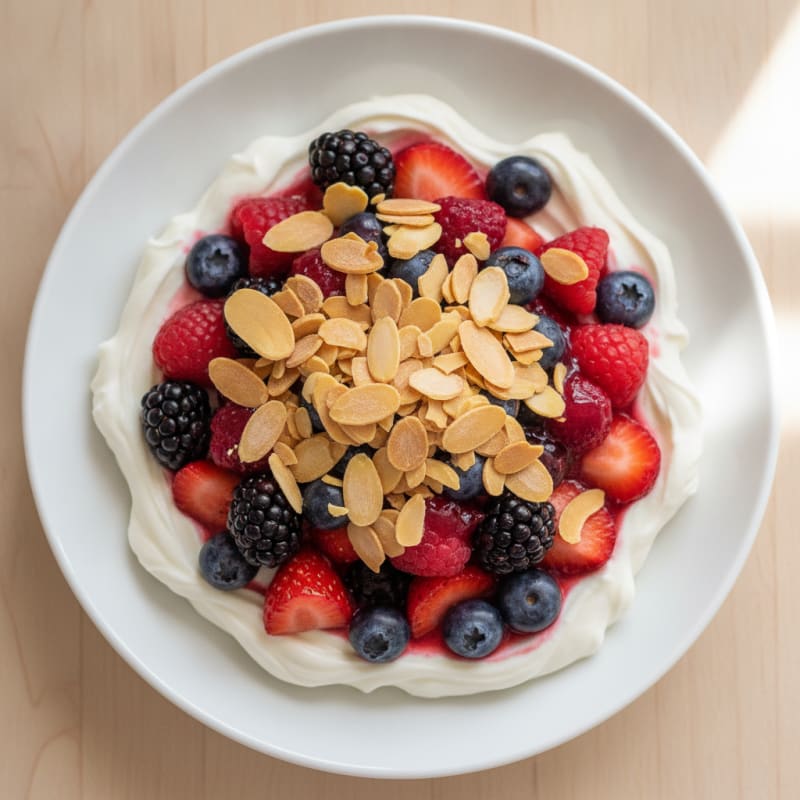 Silky Greek Yogurt Protein Parfait with Mixed Berries