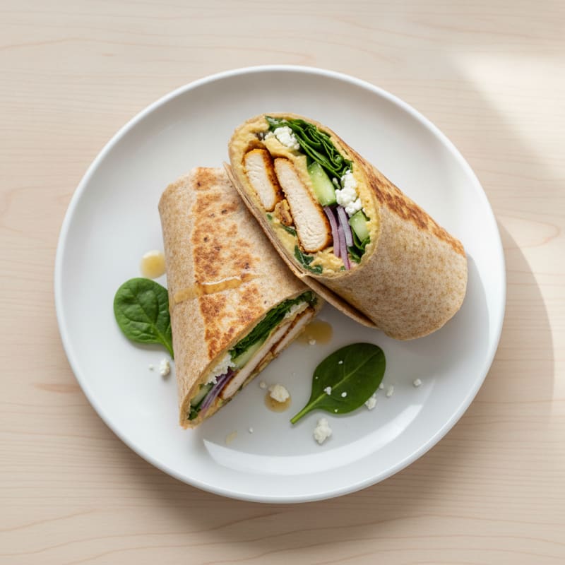 Chicken and Hummus Protein Wrap