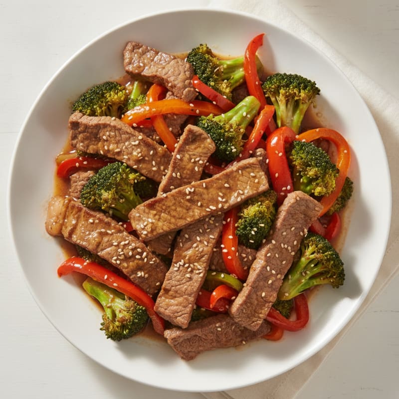 Lean Beef Stir Fry with Broccoli and Bell Peppers