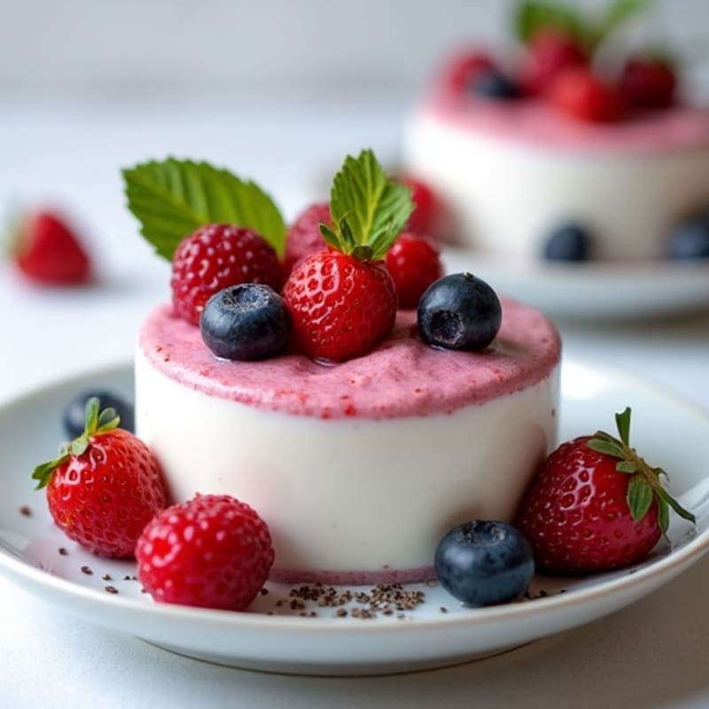 Greek Yogurt Protein Mousse with Mixed Berries