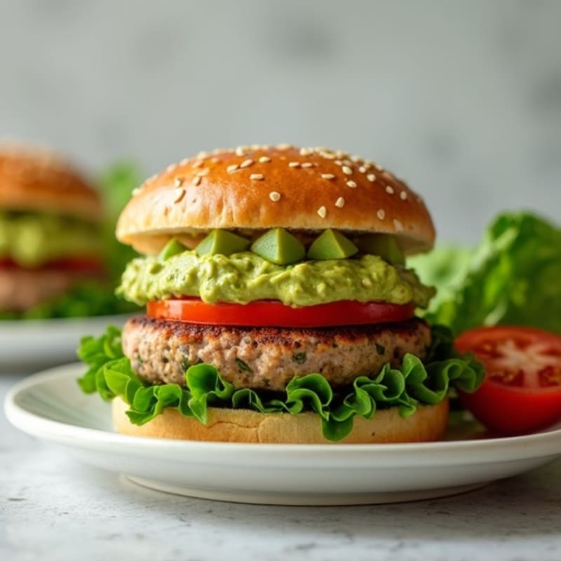 Lean Turkey Spinach Burger with Avocado Spread
