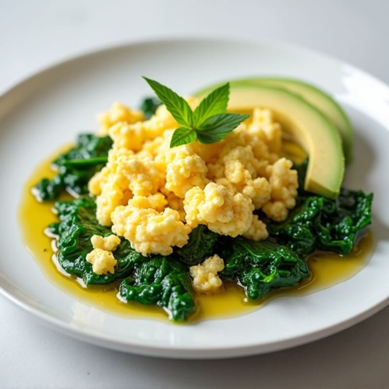 Egg White and Spinach Veggie Scramble
