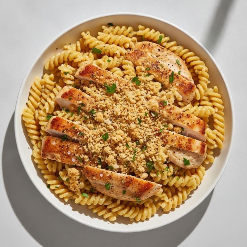 Garlic Herb Butter Pasta with Toasted Breadcrumbs
