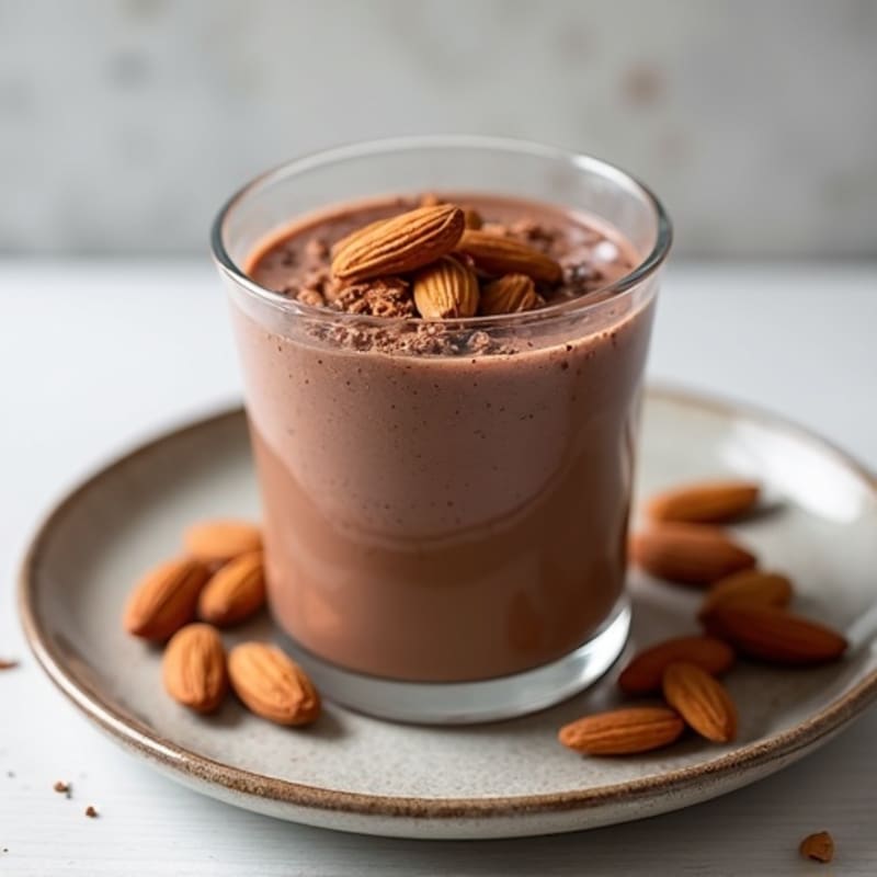 Silky Chocolate Protein Pudding with Toasted Almonds