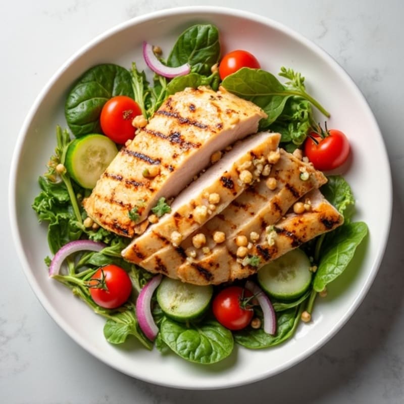 Grilled Turkey Breast Salad with Chickpeas and Lemon Vinaigrette