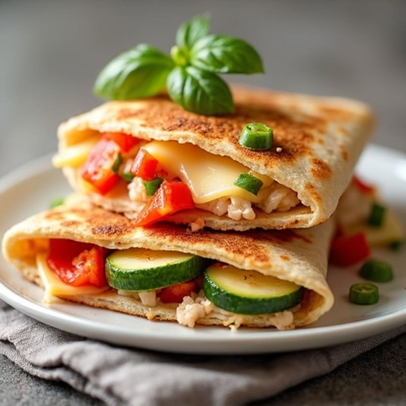 Crispy Chicken and Veggie Quesadillas