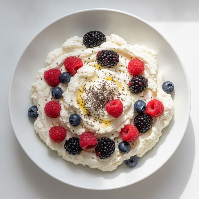 Silky Greek Yogurt Protein Mousse with Mixed Berries