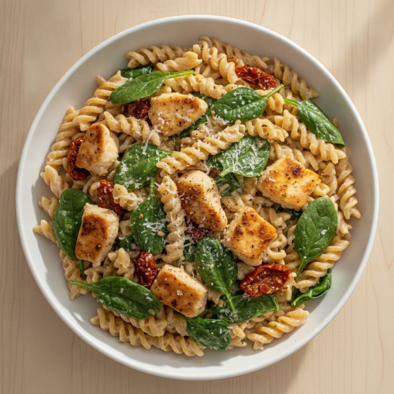 Chicken Alfredo Pasta with Sun-Dried Tomatoes