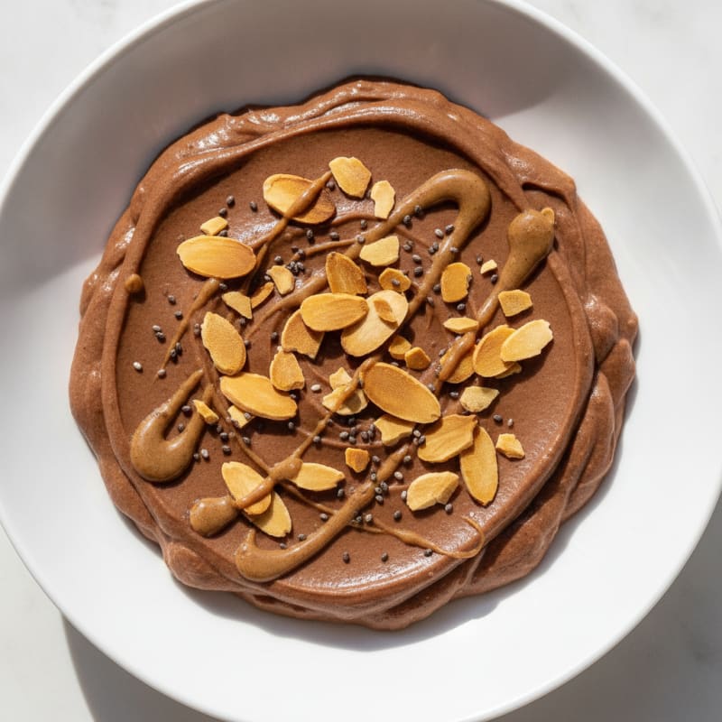 Silky Chocolate Protein Pudding with Almonds