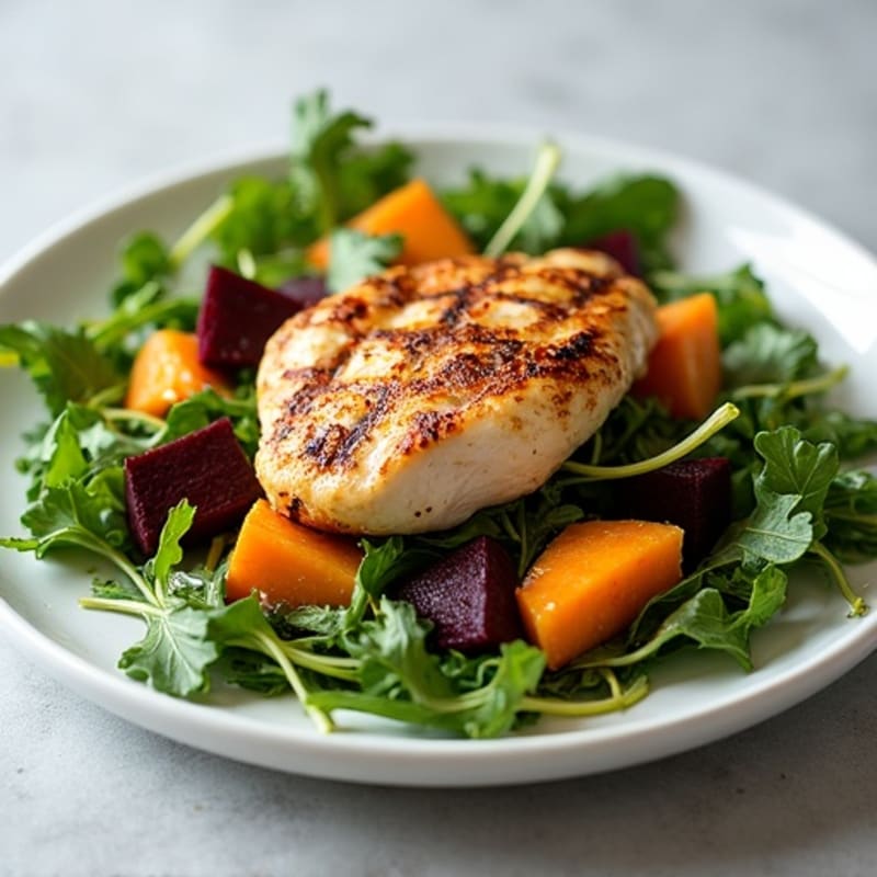 Grilled Chicken Breast with Beet and Arugula Salad