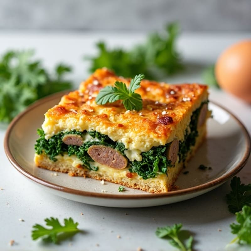 Healthy Sausage and Kale Baked Strata