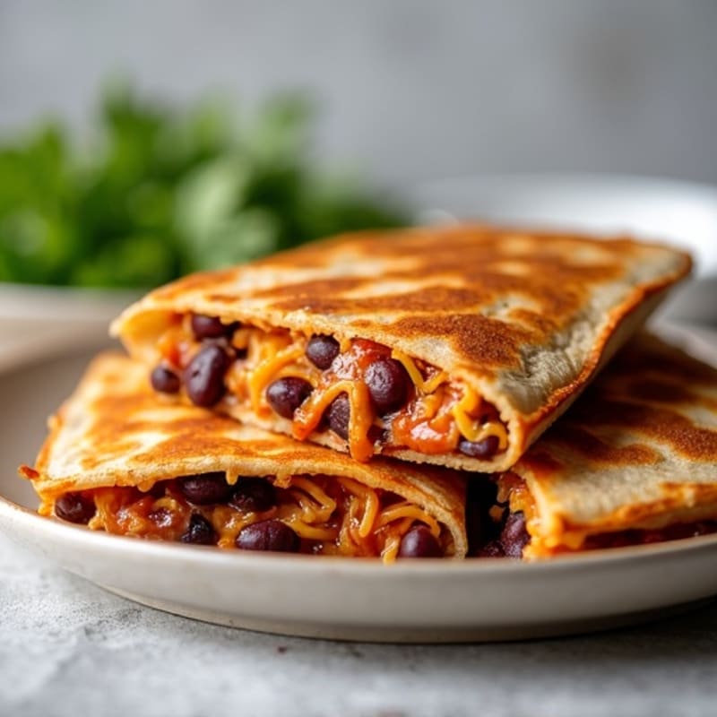 Crispy Shredded BBQ Chicken and Black Bean Quesadillas
