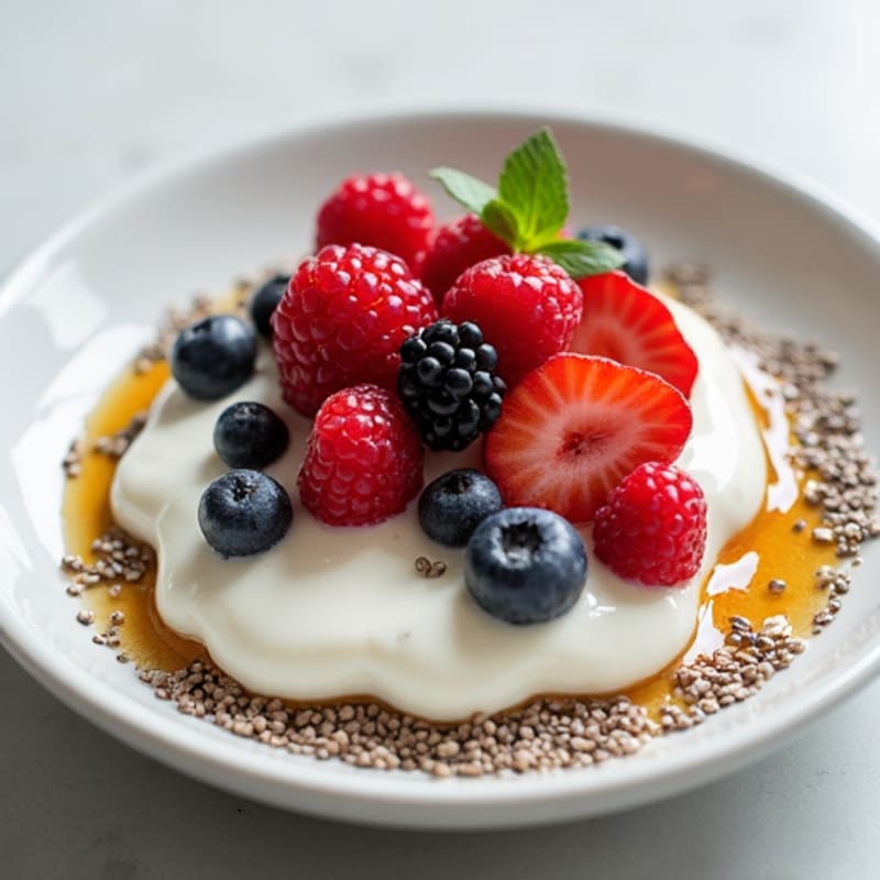 Greek Yogurt with Mixed Berries and Chia Seeds