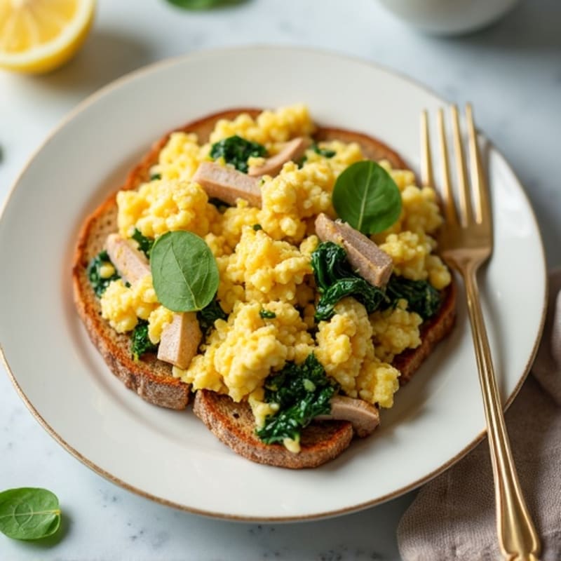 Egg White and Turkey Scramble with Spinach