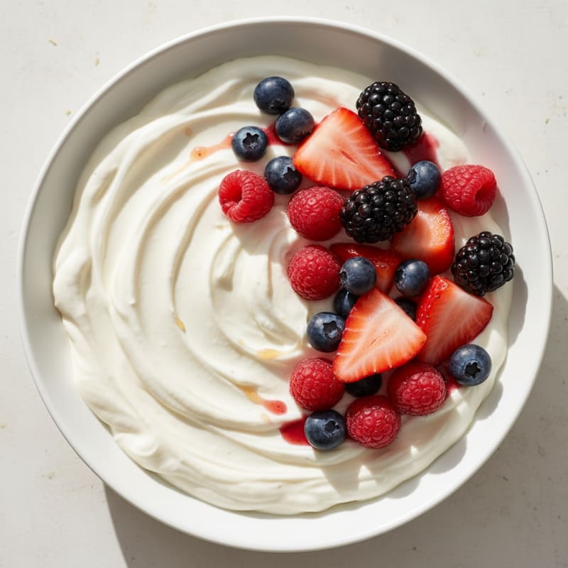 Creamy Vanilla Protein Yogurt with Mixed Berries