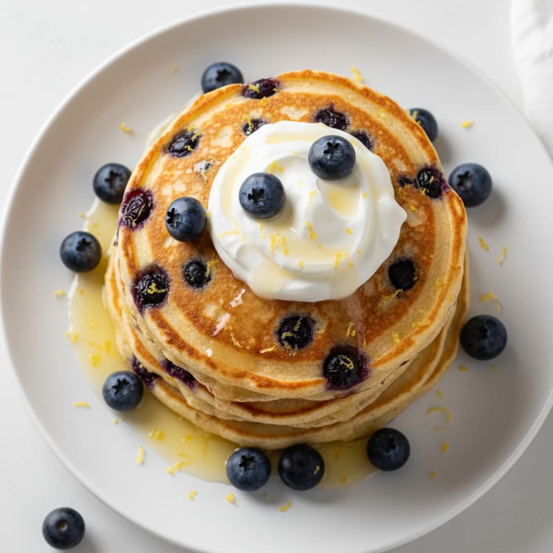 Blueberry Ricotta Pancakes with Lemon Zest