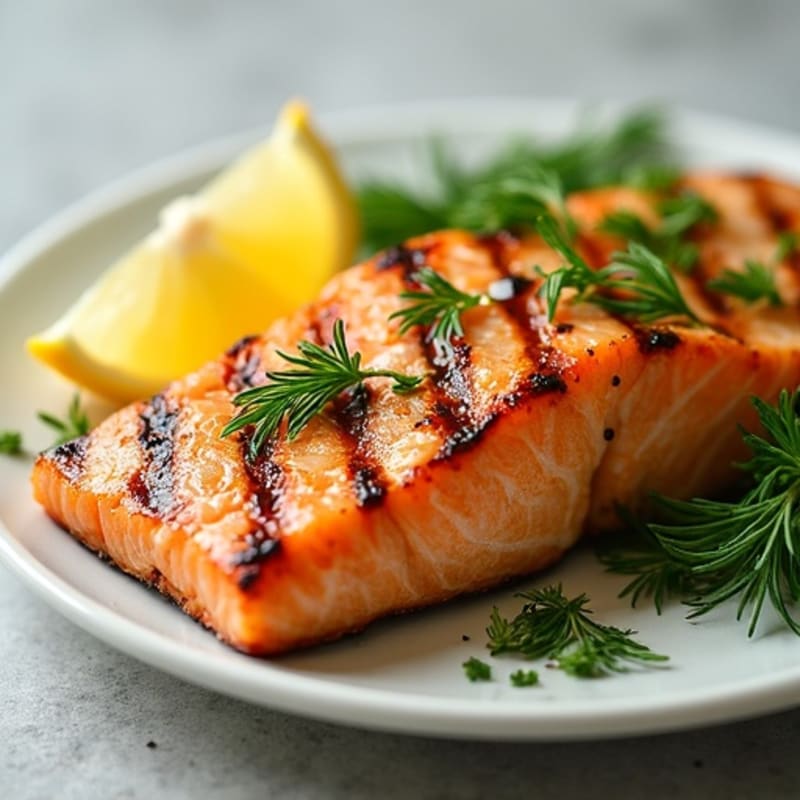 Crispy Grilled Salmon with Lemon Herb